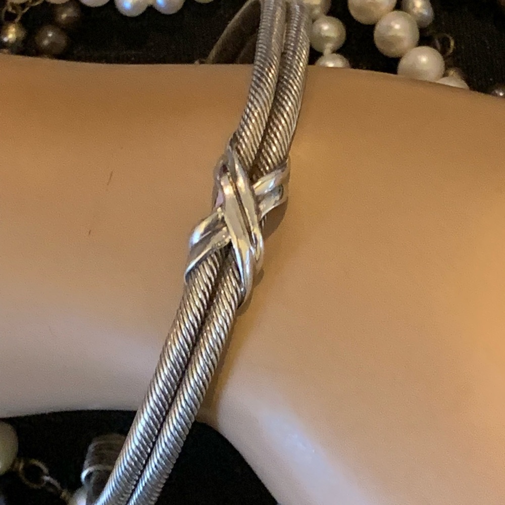 David Yurman Style Cuff Bracelet Sterling Silver